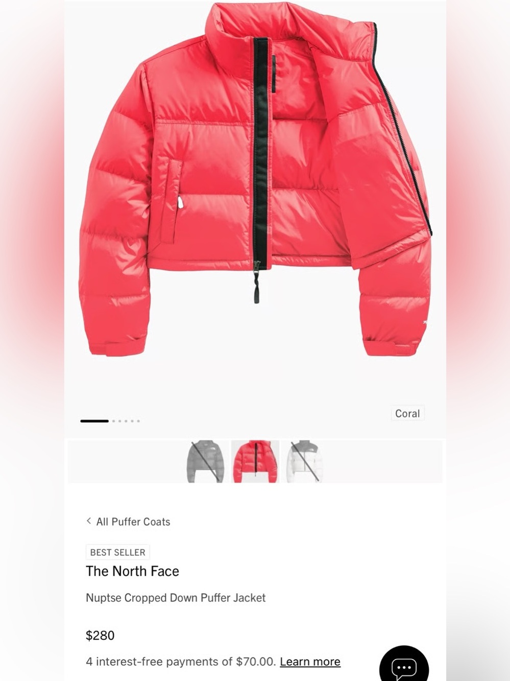 The North Face Nuptse Coral Hot Pink Puffer Jacket - Picture 1 of 12